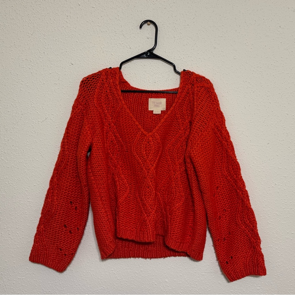 Anthropologie Chunky Knit Sweater - The Good Friends Trixie V-Neck - Size S